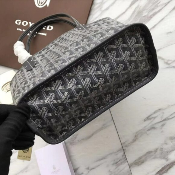 Good ( Rank AB) ｜ Goyard Anjou Mini Tote Bag Black  G.oyard Tote Bag Small Balck